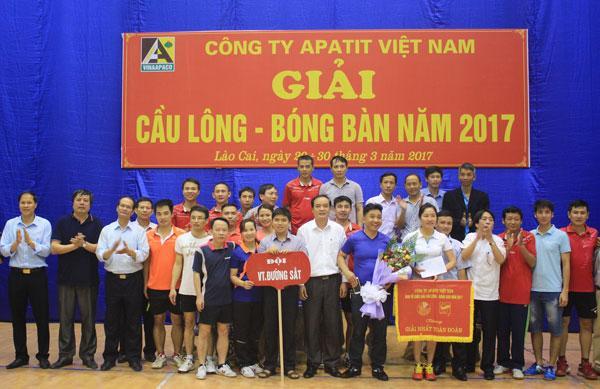 Kết thúc Giải Bóng bàn – Cầu lông Công ty Apatit Việt Nam năm 2017